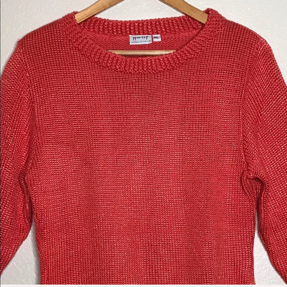 Habitat Pullover Coral Sweater Size M / L - Picture 2 of 8
